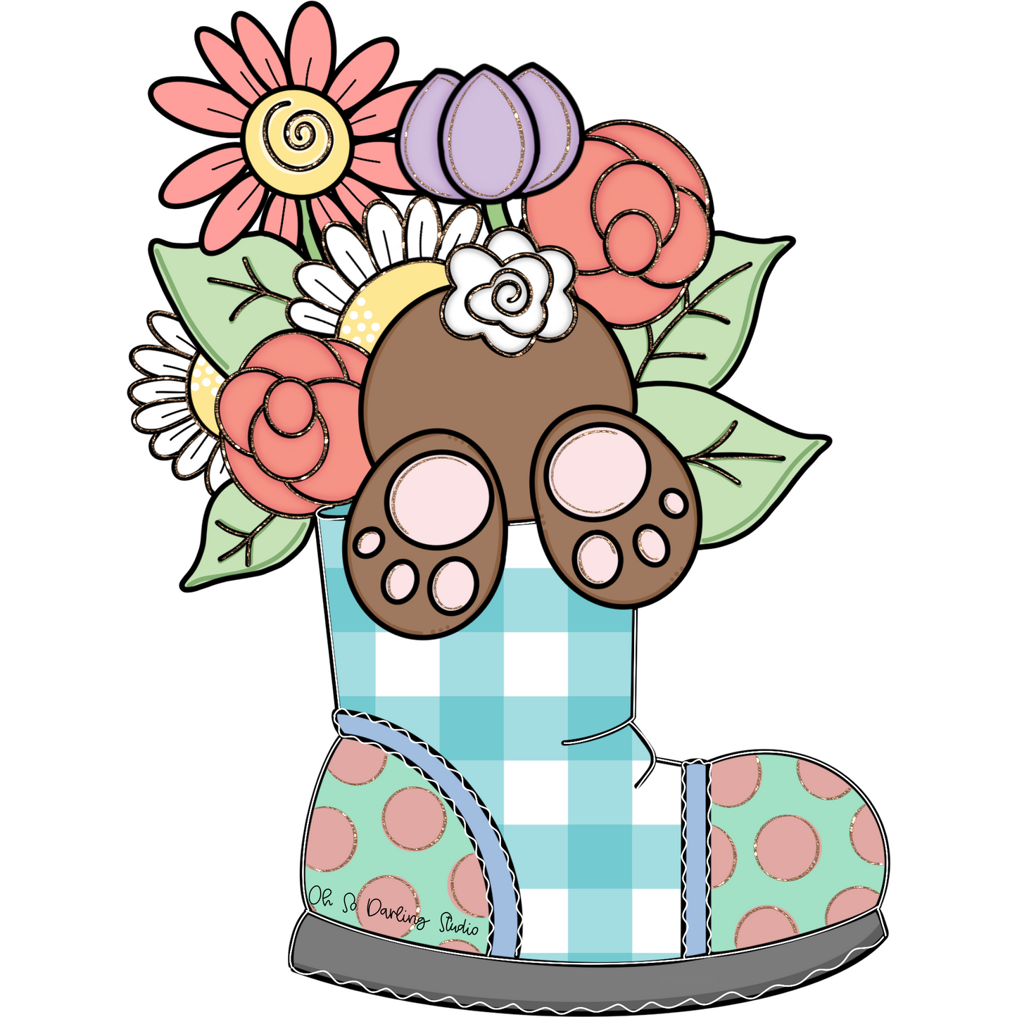 Bunny Butt in Florals Template